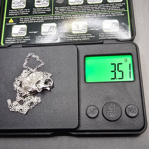 VTG John Meyer Sterling Silver Photo Locket Necklace 22" Floral Etched Rolo Chai - Picture 15 of 15